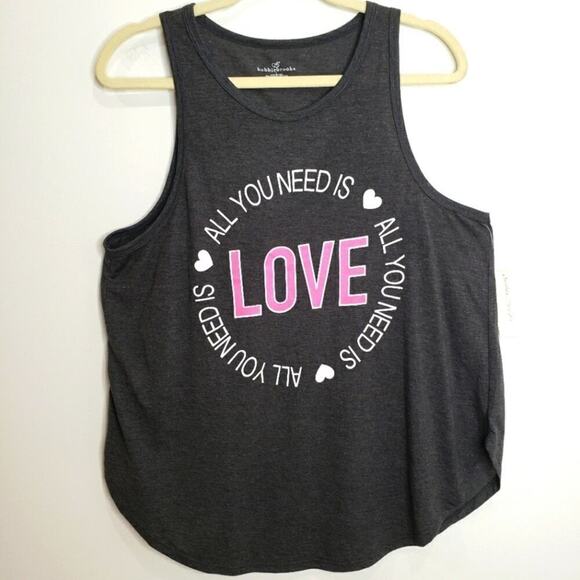 Bobbie Brooks Graphic All You Need Is Love Tank Top Large - Picture 1 of 5